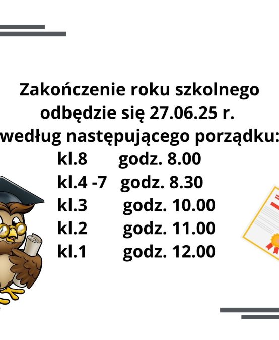ZAKOŃCZENIE ROKU SZKOLNEGO