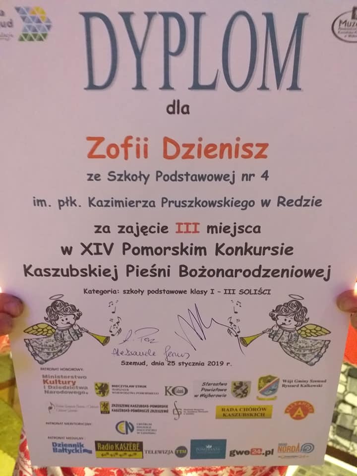 Gratulacje dla Zofii Dzienisz z klasy I c!