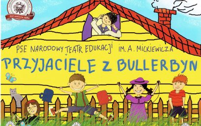 Uczniowie klas: I, II, i III na przedstawieniu teatralnym pt.: ”Przyjaciele z Bullerbyn”