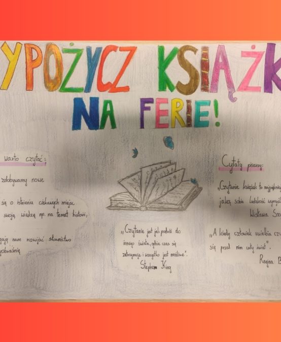 Zaproszenie do udziału w akcji czytelniczej pt.”Ferie z książką”