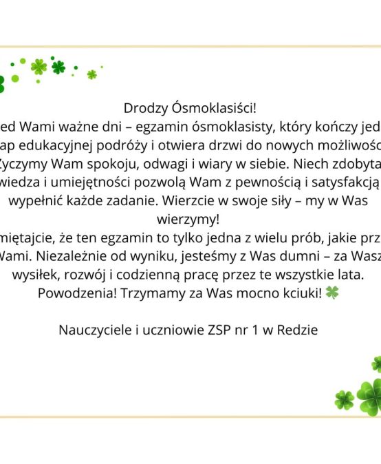 Drodzy Ósmoklasiści!!!