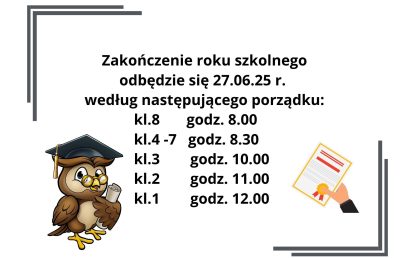 ZAKOŃCZENIE ROKU SZKOLNEGO