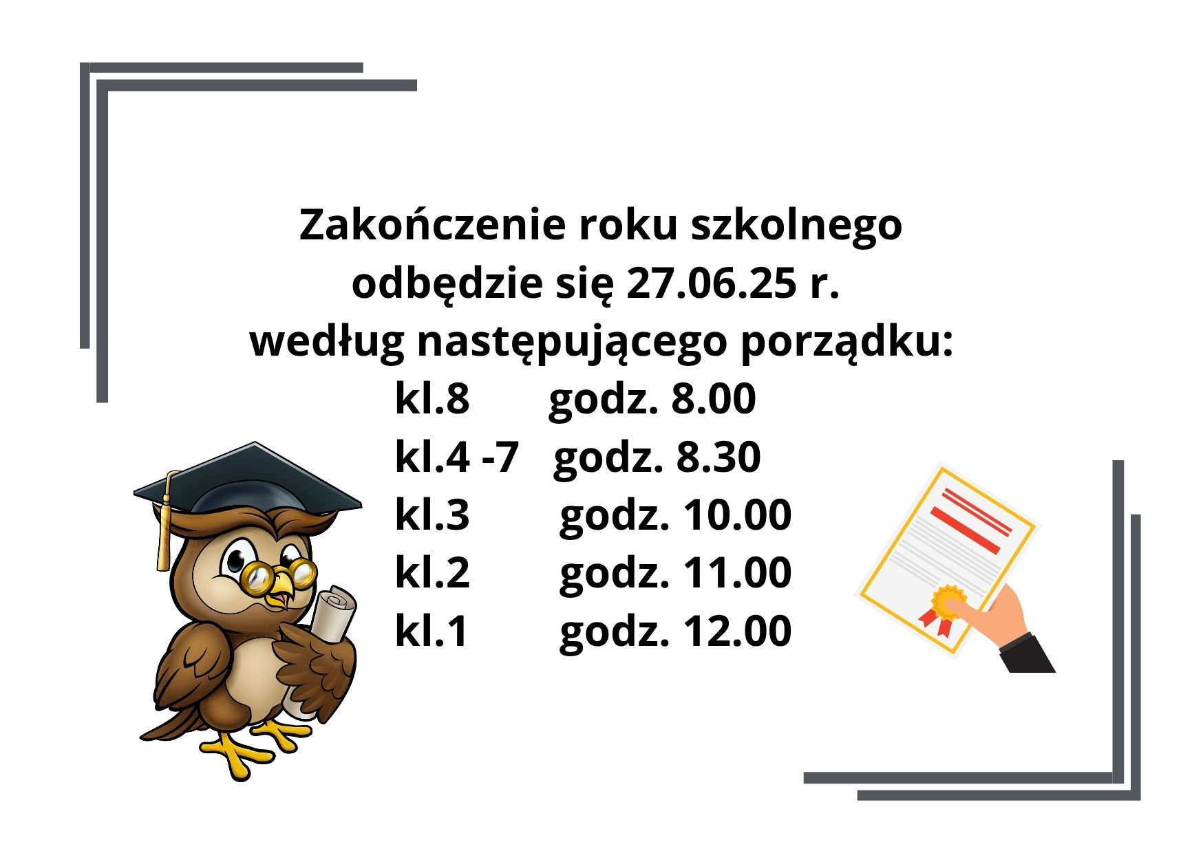 ZAKOŃCZENIE ROKU SZKOLNEGO
