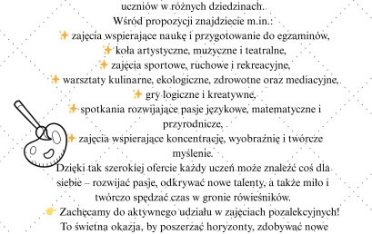 📢 Ogłoszenie dla Uczniów i Rodziców