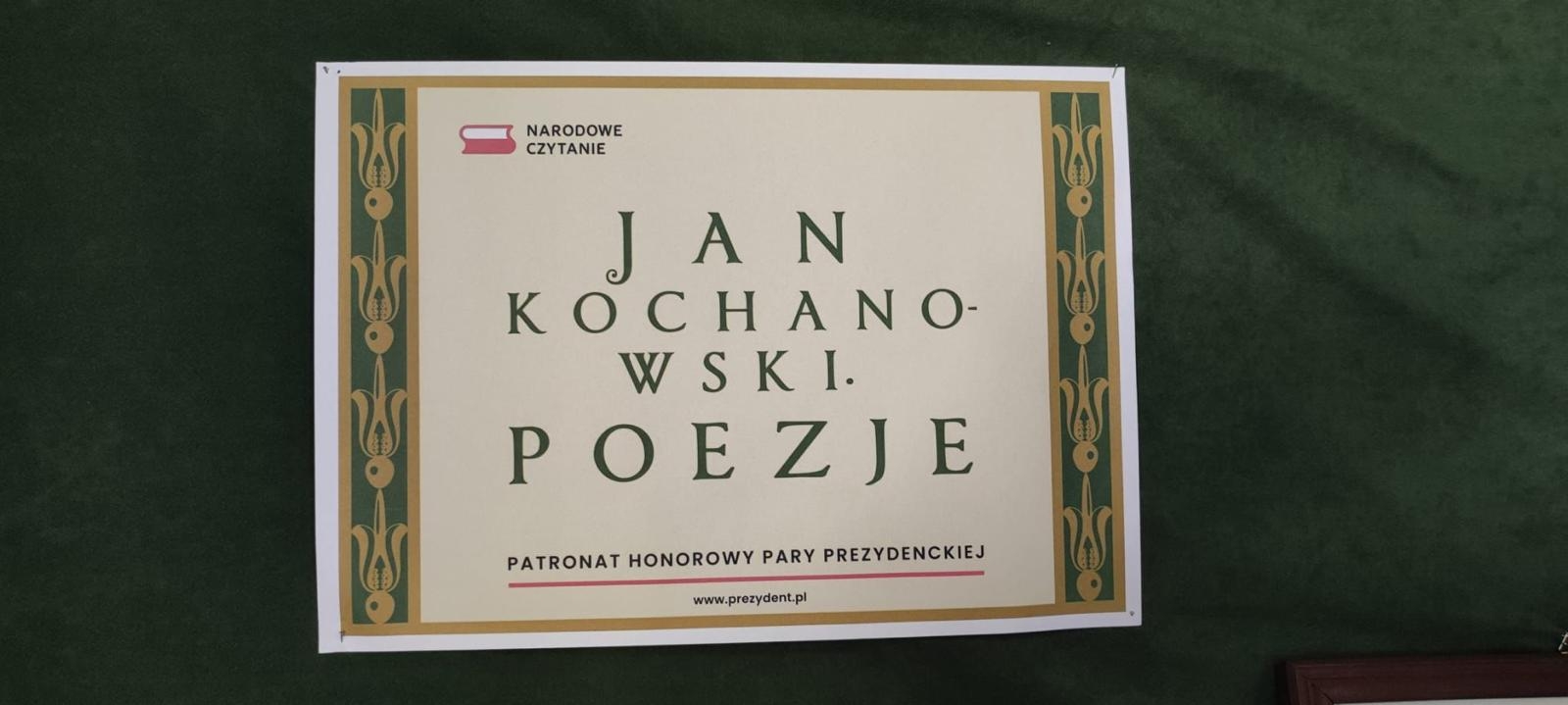 Narodowe Czytanie poezji Jana Kochanowskiego 2025 w naszej szkole Narodowe Czytanie poezji Jana Kochanowskiego 2025 w naszej szkole