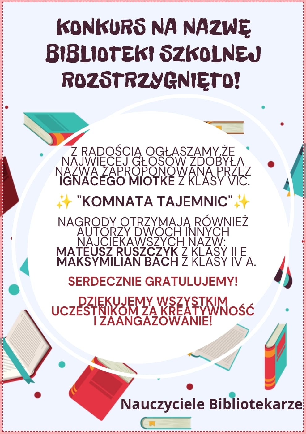 ROZSTRZYGNIĘCIE KONKURSU