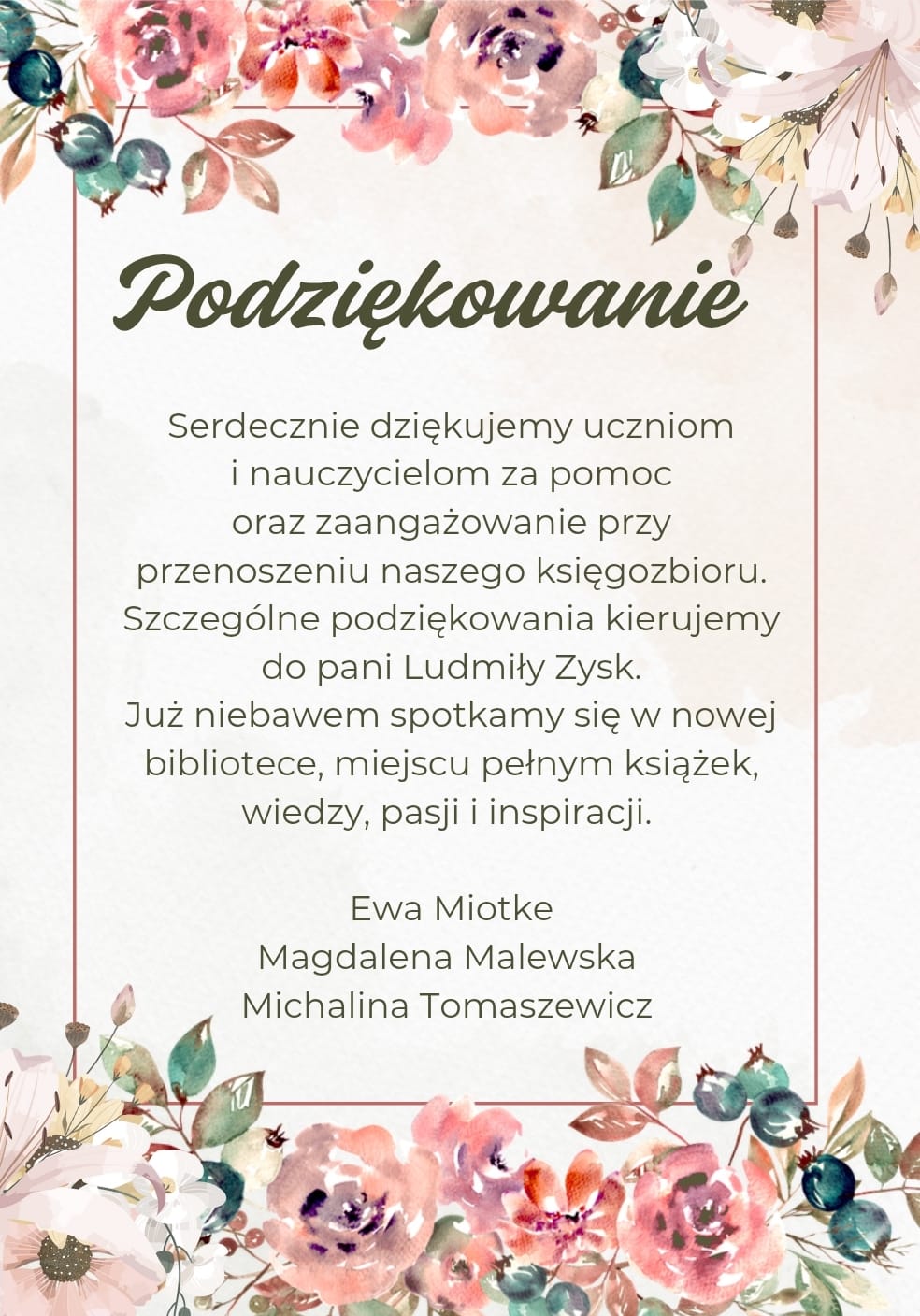 Podziękowania