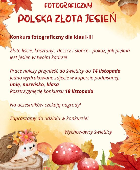 Konkurs fotograficzny dla klas 1-3