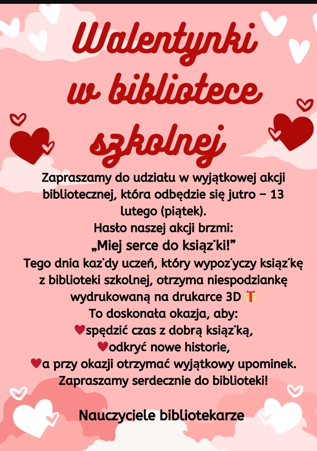 ZAPROSZENIE DO BIBLIOTEKI SZKOLNEJ