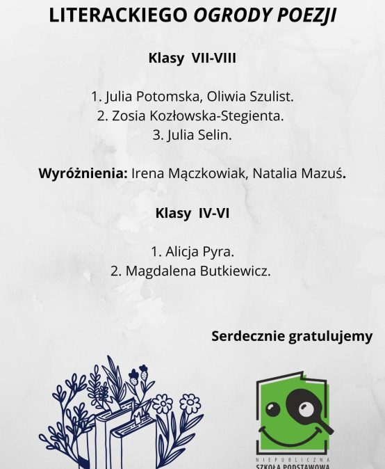 Laureaci Konkursu Literackiego Ogrody Poezji